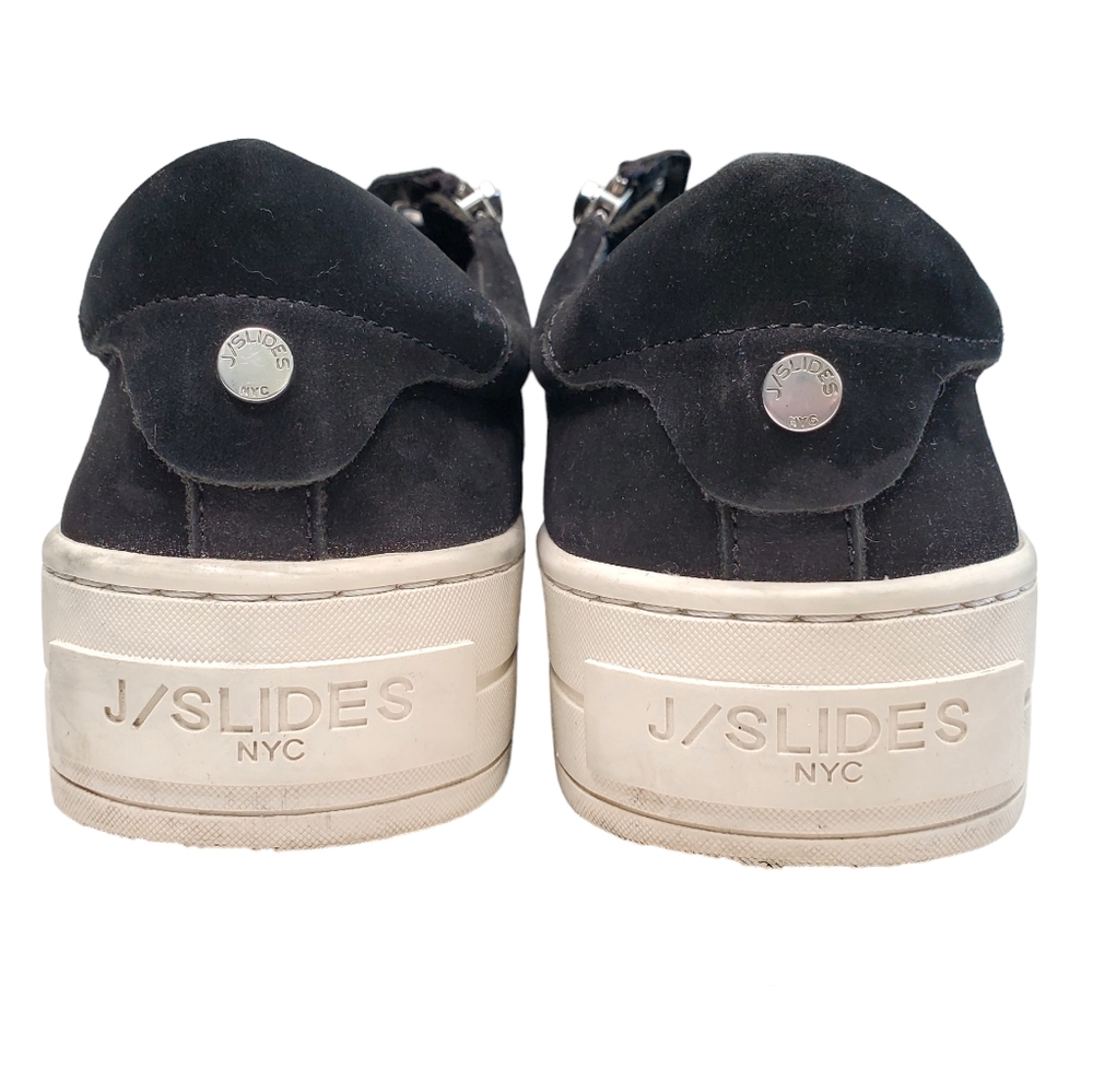 39) J/SLIDES NYC Fashion Leather Zipper Sneakers Sz. 6½